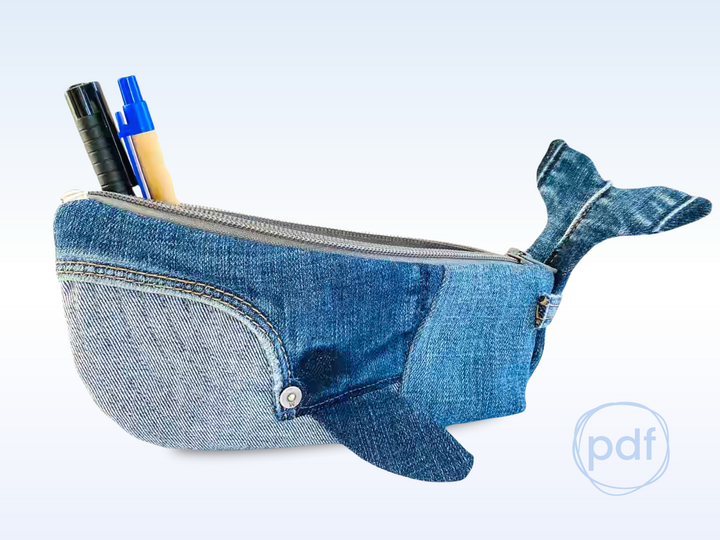 Federmäppchen Wal, Step by Step Fotoanleitung + Schnittmuster