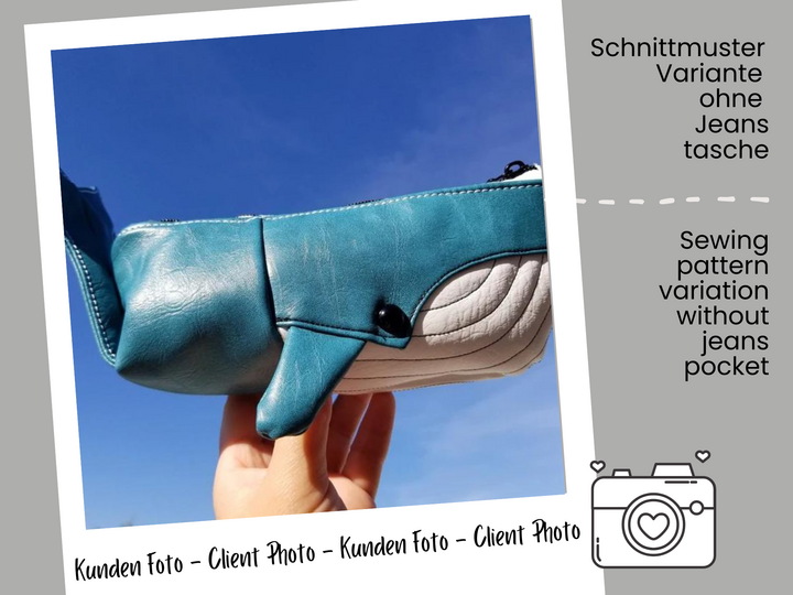 Federmäppchen Wal, Step by Step Fotoanleitung + Schnittmuster