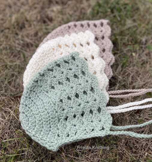 Crochet baby bonnet Madeline