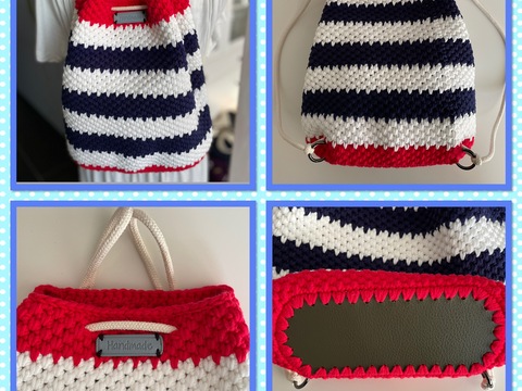 Häkelvorlage: Maritime Tasche im Matchsackstil