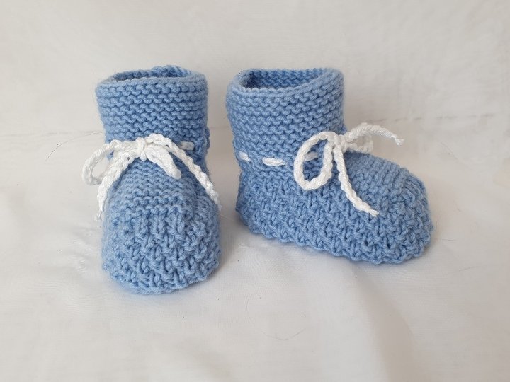 Strickanleitung Baby-Schuhe, Booties ohne Nadelspiel,  ca. 10 cm  #305
