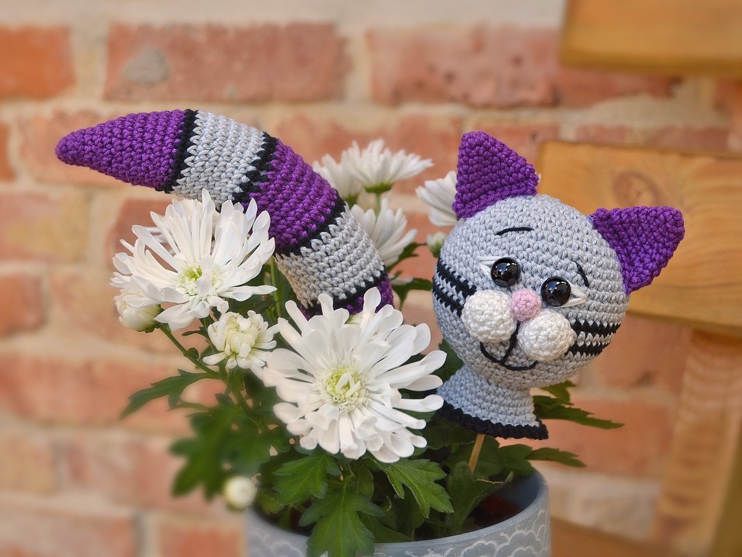 Blumenstecker Katze in 2 Größen