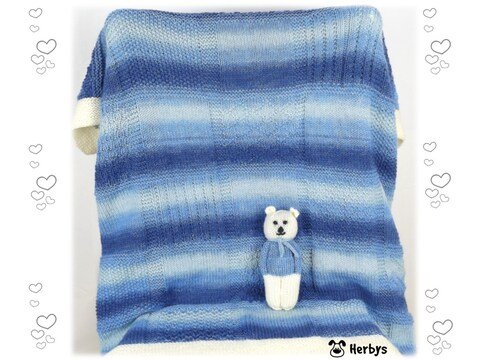Strickanleitung Babydecke mit Püppchen "Bärli"