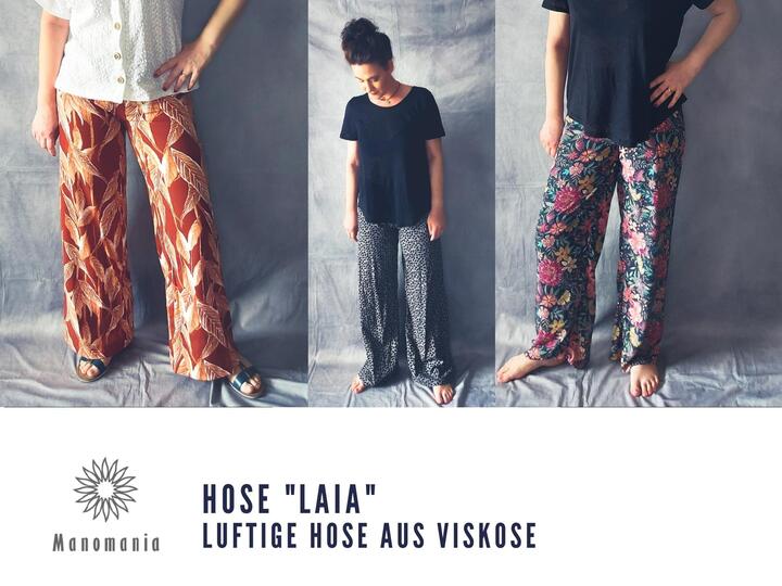 Schnittmuster + Nähanleitung Hose "Laia" - luftige Hose aus Webware