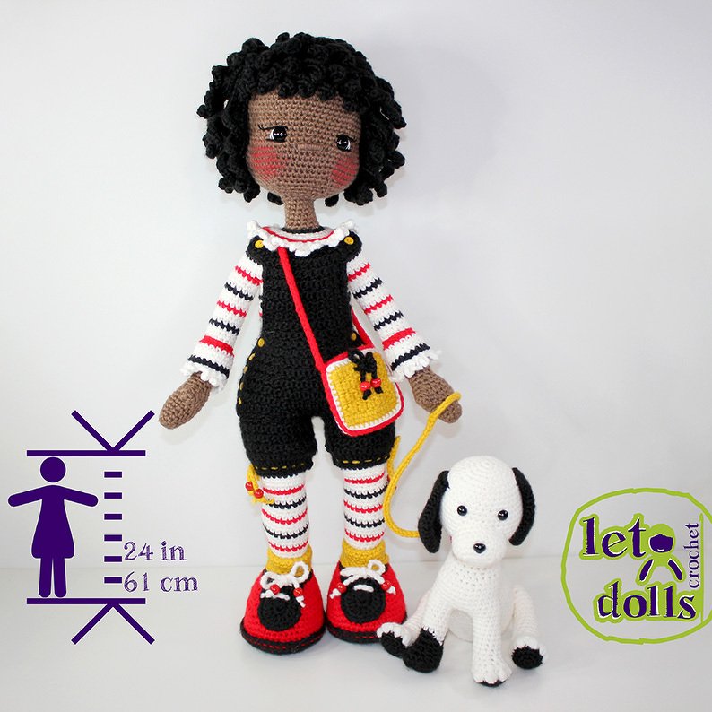 Bianca, XLarge Crochet Doll Pattern, Amigurumi, 24" /61 cm Tall
