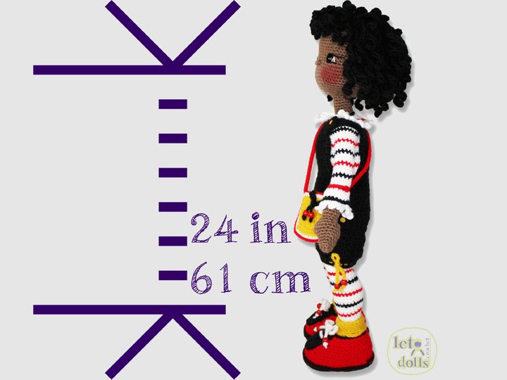 24 inch crochet doll pattern PDF, XL amigurumi doll, Meet Bianca!