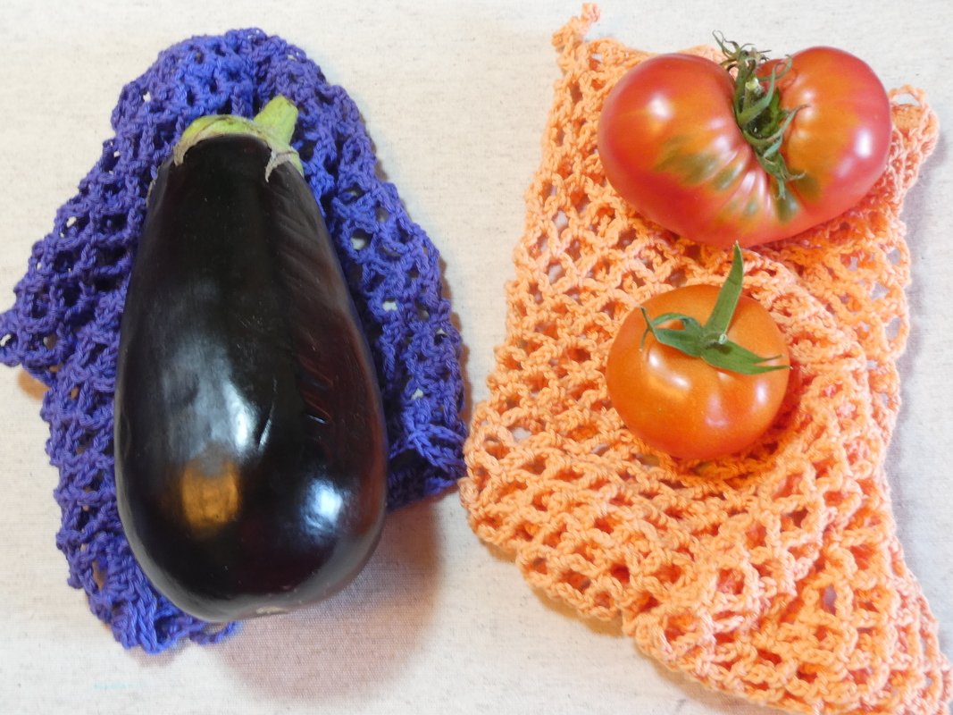 Nachhaltige Obst- und Gemüsenetze (gehäkelt)