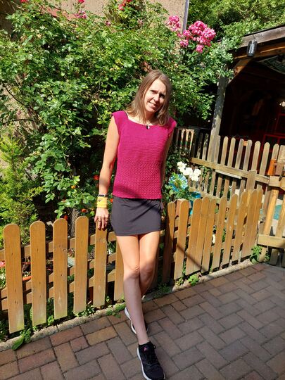 Shirt "raspberry" Tunika RVO häkeln Sommertop Häkelanleitung