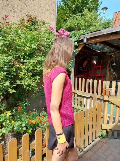 Shirt "raspberry" Tunika RVO häkeln Sommertop Häkelanleitung