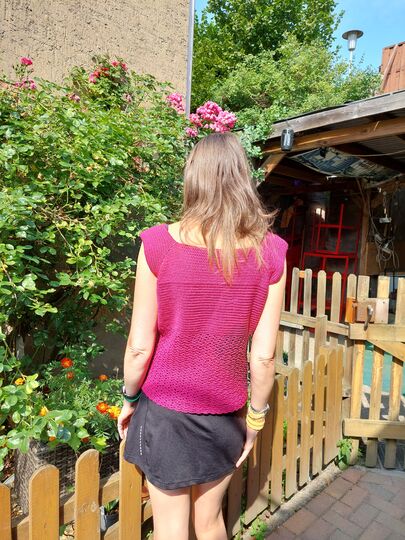 Shirt "raspberry" Tunika RVO häkeln Sommertop Häkelanleitung