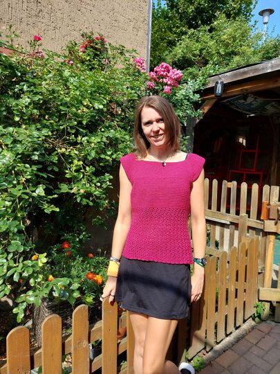 Shirt "raspberry" Tunika RVO häkeln Sommertop Häkelanleitung