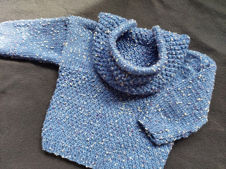 Strickanleitung Baby Kapuzenpulli mit Kordel Größe 80/86!