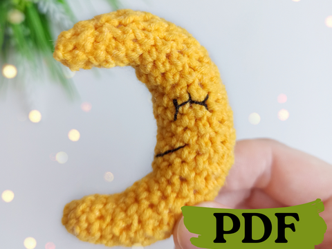 Crochet moon pattern, amigurumi crescent moon