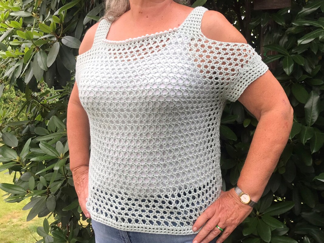 Schulterfreies Netzshirt  "Cold Shoulder" - Häkelanleitung - Bild 2