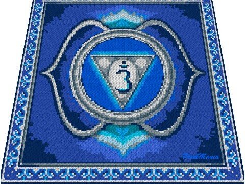 Häkelmuster * AJNA CHAKRA - DRITTES AUGE * Grafik für C2C Decke