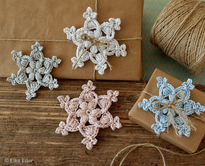 Sparset Schneeflocken "Lucy, Leni und Lilly" - Häkelanleitung