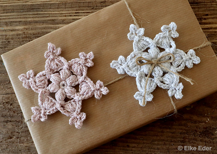 Sparset Schneeflocken "Lucy, Leni und Lilly" - Häkelanleitung