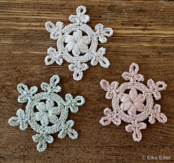Sparset Schneeflocken "Lucy, Leni und Lilly" - Häkelanleitung