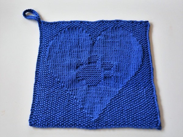 Knitting pattern dishcloth "Paw Love"