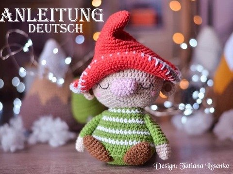 Zwerg Amigurumi Puppe Figur Häkeln Garn Dekoration Spielzeug