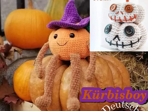 Kürbis Amigurumi Garn Häkeln Halloween Dekoration