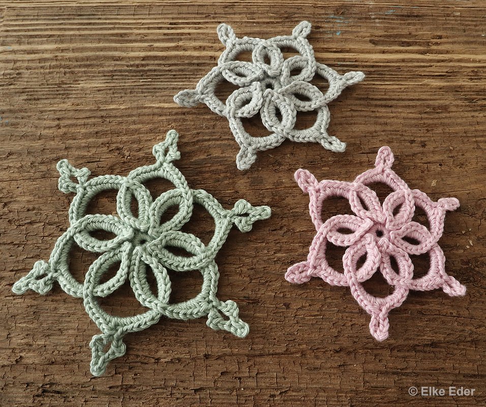 Schneeflocken "Lorelei" - Häkelanleitung für zwei Varianten - Bild 3