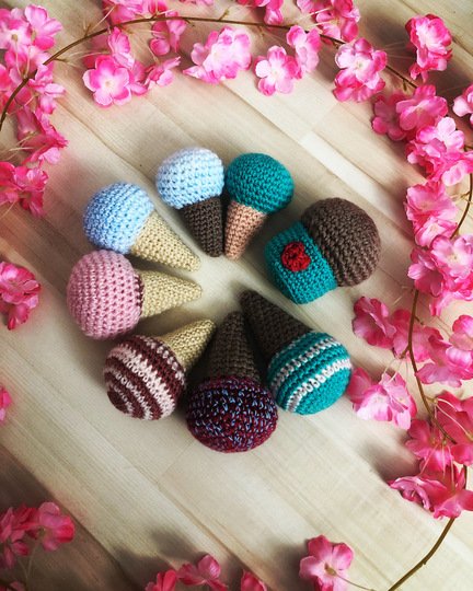 PDF Häkelanleitung deutsch, crochet pattern english, Eistüte, Ice Cream Con