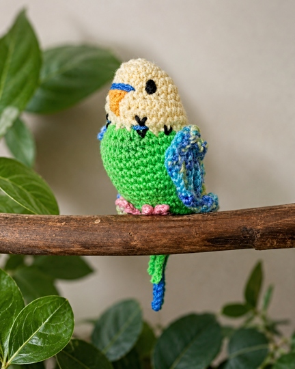 Wellensittich häkeln. Papagei Häkelanleitung. Amigurumi Vogel