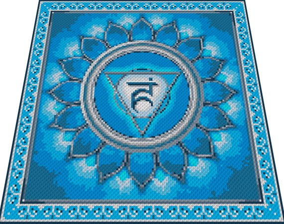 Häkelmuster * VISHUDDHA - HALS CHAKRA * Grafik für C2C Decke