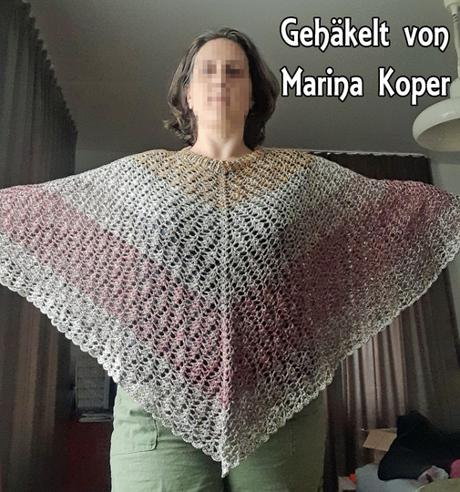 Crochet Pattern Poncho // Beach Cover KVADRAT Size S - XXXL