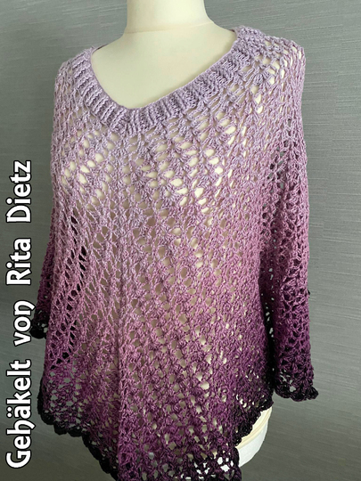 Crochet Pattern Poncho // Beach Cover KVADRAT Size S - XXXL