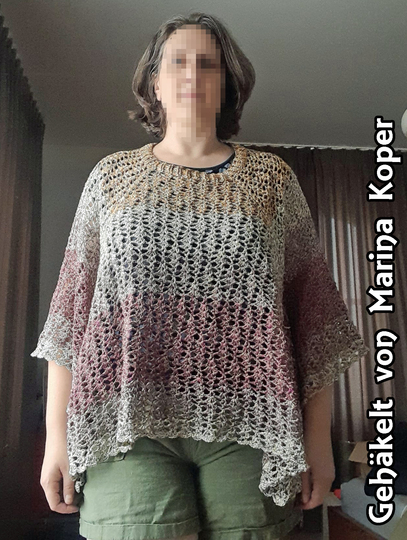 Crochet Pattern Poncho // Beach Cover KVADRAT Size S - XXXL
