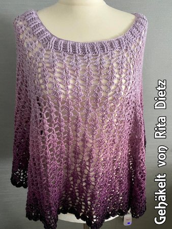 Crochet Pattern Poncho // Beach Cover KVADRAT Size S - XXXL