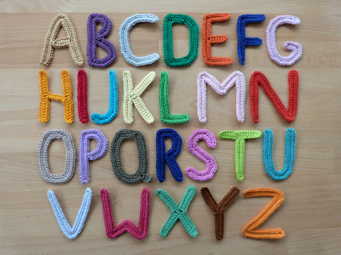 Crochet pattern slim letters A-Z