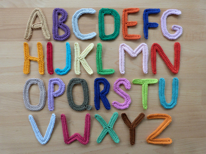 Crochet pattern slim letters A-Z