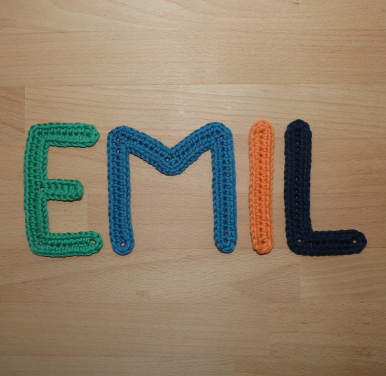 Crochet pattern slim letters A-Z