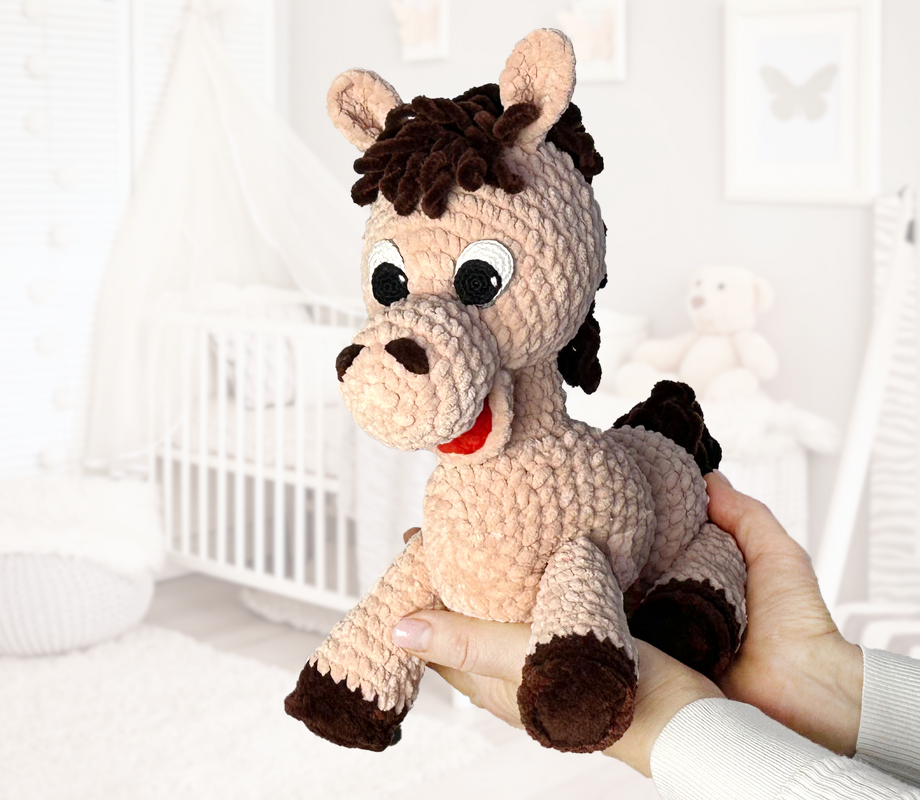 Crocheted Plush Horses. Amigurumi Horses. Crochet pattern.