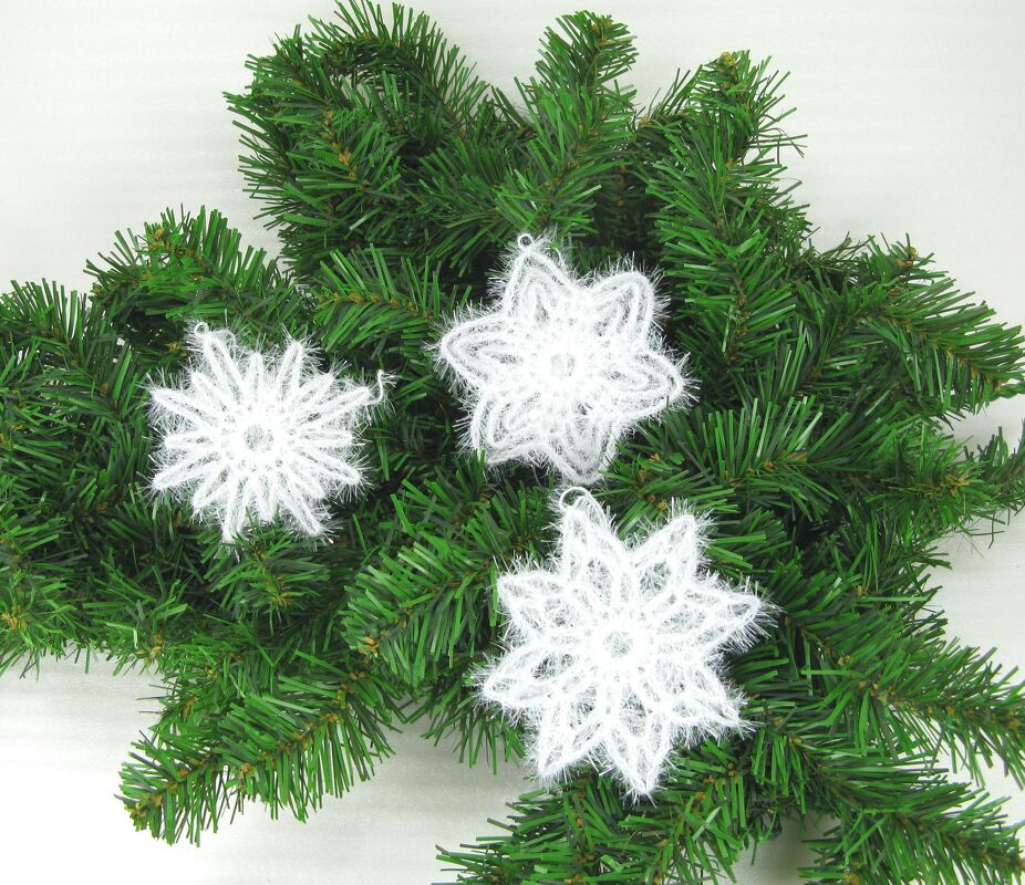 Häkelanleitung 3 Schneeflocken Häkelsterne - Bild 2