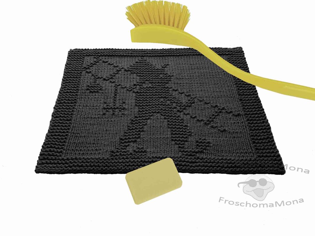 gestrickter Waschlappen Schornsteinfeger „ Sylvester Glückspilz “ Anleitung