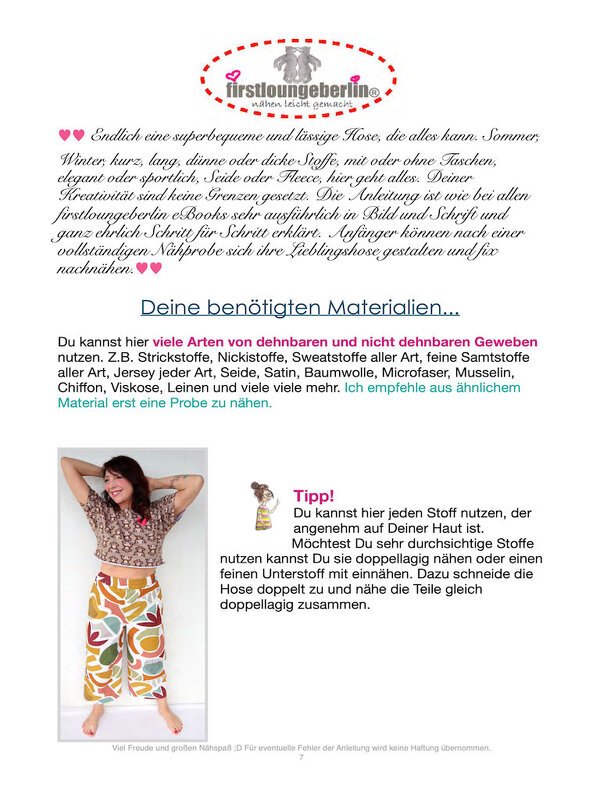 Nala bequeme Hose für Damen Sommer und Winter in 9 Größen und 8 Längen - Bild 5