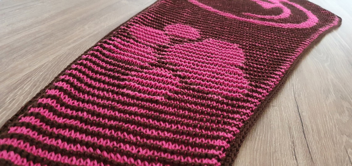 Katze, flaches Tuch, Schattenstricken, Illusionsstricken, Motivtuch