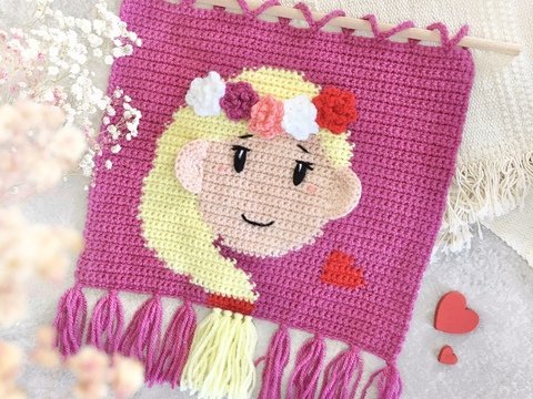 Häkelanleitung Sternzeichen Jungfrau-Wandbehang