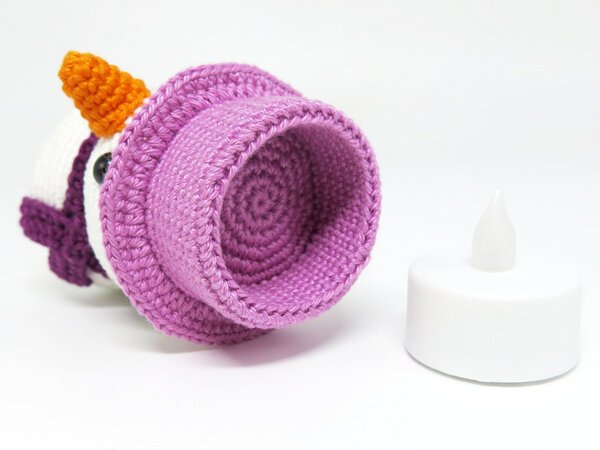 Tealight Holder - Snowman - Crochet Pattern