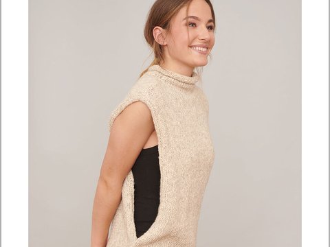 Strickanleitung Rollkragen-Pullunder/Slipover "Audrey"