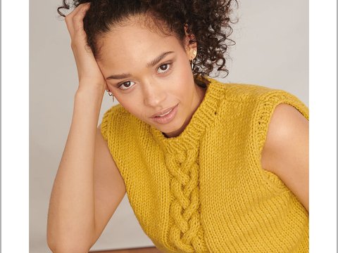 Strickanleitung Pullunder/Slipover mit Zopfmuster "Daisy"