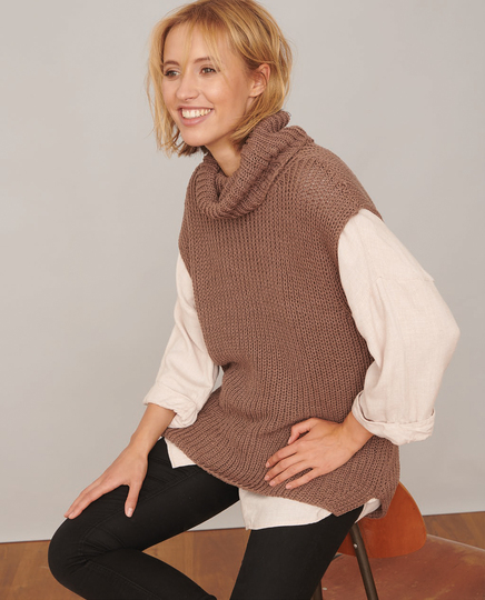 Strickanleitung langer Pullunder/Slipover "Gaia"