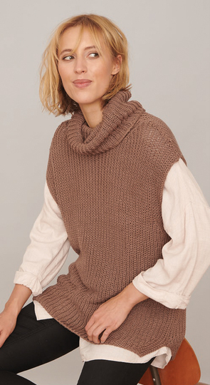 Strickanleitung langer Pullunder/Slipover "Gaia"