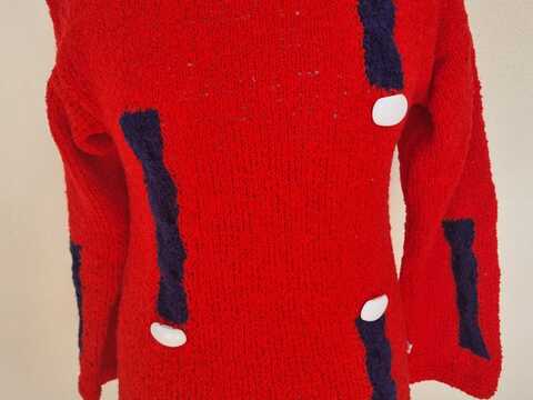 Anleitung Maritimer Pullover gestrickt Gr. 38/40