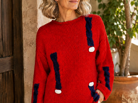 Strickanleitung Maritimer Pullover | Zopfmuster | Größe 38/40 Damenpullover