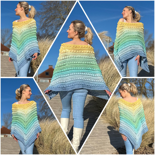 1-Bobbel-Knubbelchen-Poncho "Tropical Beach"